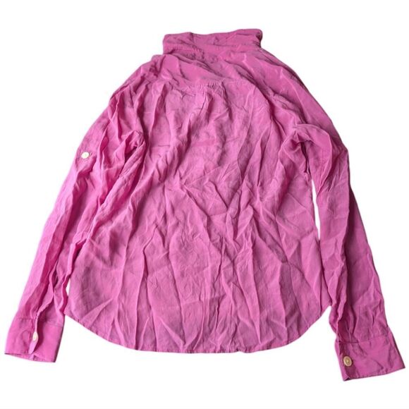 Banana Republic 100 % silk lilac utility popover blouse size S - Picture 6 of 6